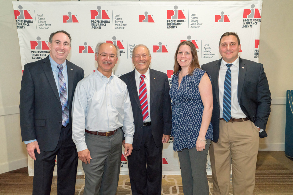 L-R: PIACT President Ken Distel; PIACT past President Augusto Russell, CIC; PIACT National Director and past President Jonathan Black, LUTCF, CPIA; PIACT-YIP President Katie Bailey, CPIA, ACSR, CLCS; and PIACT Director Nick Ruickoldt, CPIA.